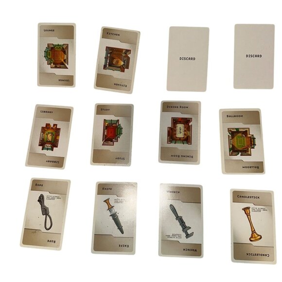 Vintage 2002 Clue Suspect Weapon Room Cards Replacement Parts Parker Brothers - Picture 2 of 8